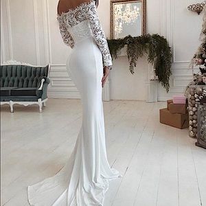 Lace Off Shoulder Wedding Gown